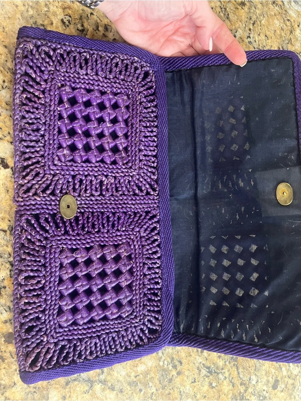 Vintage Woven Purple Women’s Clutch